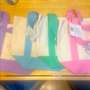 Trader Joe’s mini bag set of 4 pastel green, blue, pink, lavender